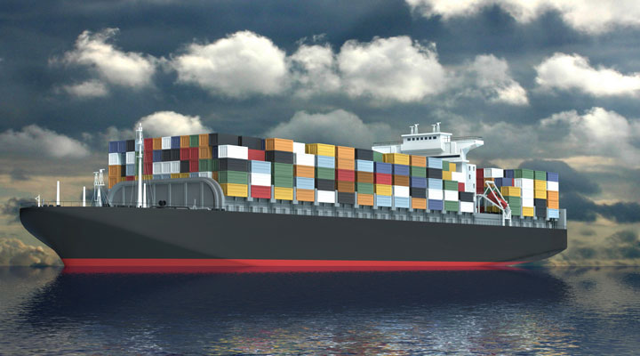 Large container ship.